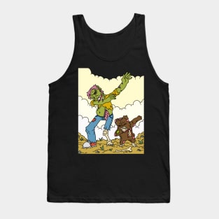 Dabbing dog and zombie - Halloween Gift Tank Top